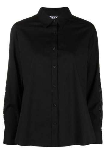 DKNY side-stripe logo-embroidery shirt - Nero