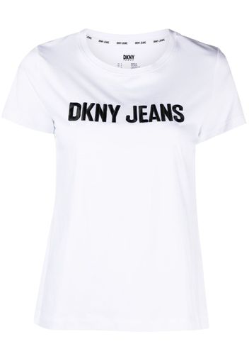 DKNY T-shirt con logo goffrato - Bianco