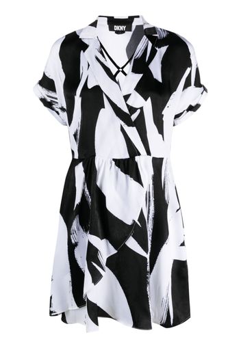 DKNY graphic-print midi dress - Nero