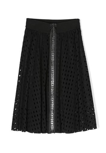 Dkny Kids cut-out pleated skirt - Nero