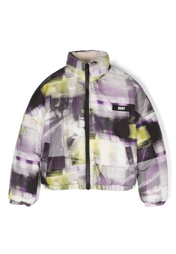 Dkny Kids Piumino reversibile con stampa astratta - Viola