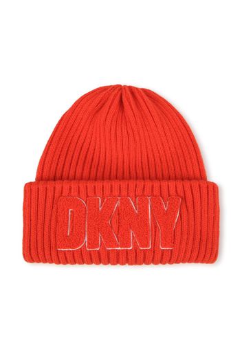 Dkny Kids Berretto a coste con logo - Arancione