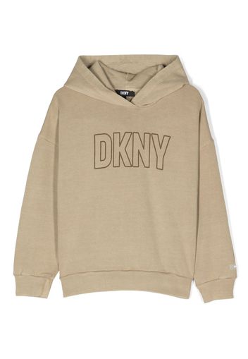 Dkny Kids logo-print French-terry hoodie - Toni neutri