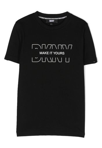 Dkny Kids logo-print cotton T-shirt - Nero