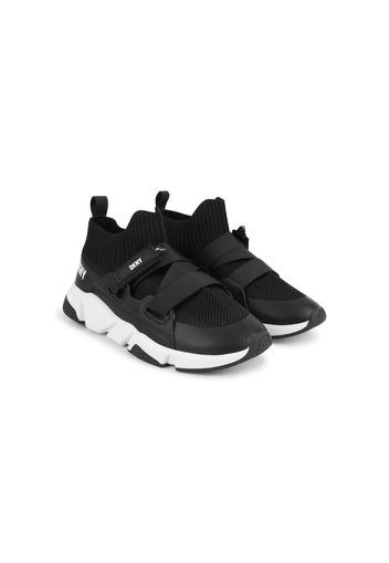 Dkny Kids ribbed-ankles touch-strap sneakers - Nero