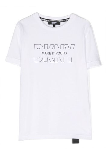 Dkny Kids logo-print cotton T-shirt - Bianco