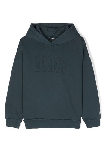Dkny Kids logo-print French-terry hoodie - Blu
