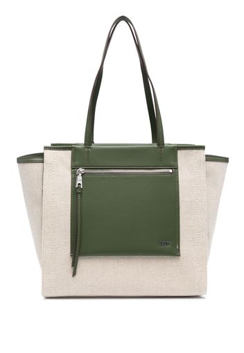 DKNY logo-plaque cotton tote bag - Toni neutri