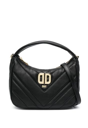 DKNY Delphine logo-plaque quilted tote bag - Nero