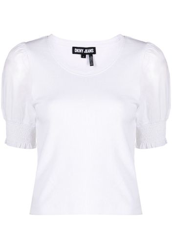 DKNY T-shirt con maniche a palloncino - Bianco