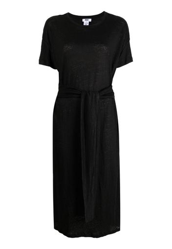 DKNY short-sleeve linen long dress - Nero