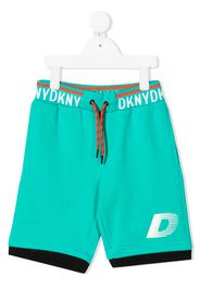 Dkny Kids logo-tape cotton bermuda shorts - Verde