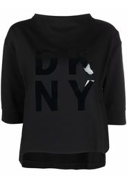 DKNY logo-print cropped sweatshirt - Nero