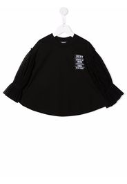 Dkny Kids tulle-sleeved jumper - Nero