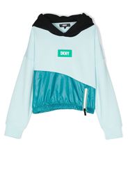 Dkny Kids logo-patch detail hoodie - Blu