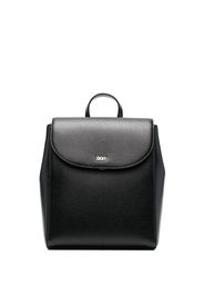 DKNY logo-lettering leather backpack - Nero