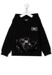 Dkny Kids sequin-embellished long-sleeved hoodie - Nero