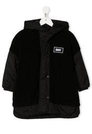 Dkny Kids logo-patch hooded padded jacket - Nero