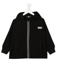 Dkny Kids logo-print zipped hoodie - Nero