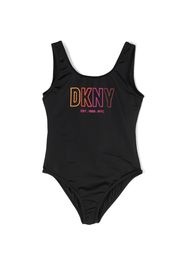 Dkny Kids logo-print swimsuit - Nero