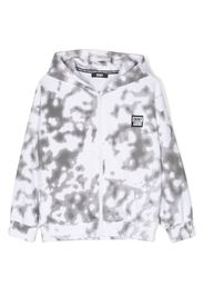 Dkny Kids tie-dye zip-up hoodie - Bianco