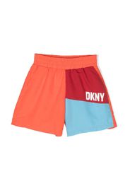 Dkny Kids colour-block logo-print swim shorts - Arancione