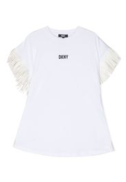 Dkny Kids fringed short-sleeve dress - Bianco