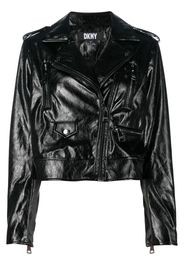 DKNY high-shine finish biker jacket - Nero