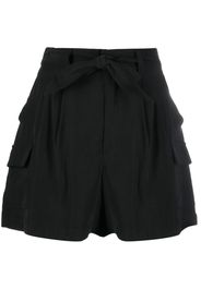 DKNY lace-up pleated shorts - Nero