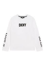 Dkny Kids logo-print cotton top - Bianco