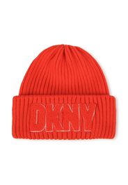 Dkny Kids Berretto a coste con logo - Arancione