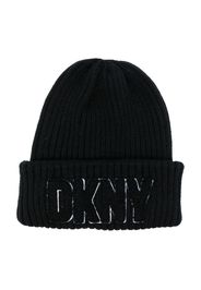 Dkny Kids Berretto a coste con applicazione - Nero