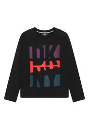 Dkny Kids logo-print long-sleeve T-shirt - Nero