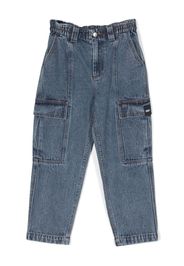 Dkny Kids Jeans dritti con applicazione logo - Blu