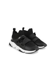 Dkny Kids ribbed-ankles touch-strap sneakers - Nero