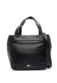 DKNY logo-plaque leather crossbody bag - Nero