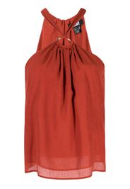 DKNY halterneck georgette blouse - Rosso