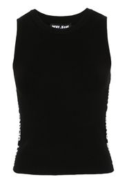 DKNY jacquard-logo ribbed top - Nero