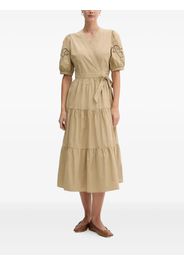 DKNY wrap-detail tiered midi dress - Toni neutri