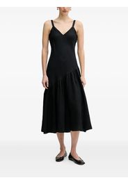 DKNY V-neck ruffled midi dress - Nero