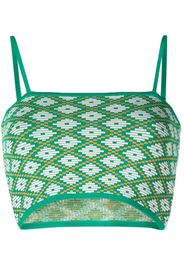 Dodo Bar Or intarsia-knit cropped top - Verde