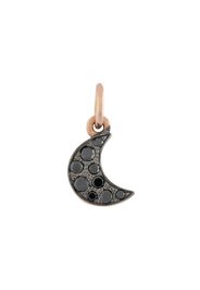 Ciondolo a luna in oro rosa 9kt Follow Your Dreams con diamanti neri