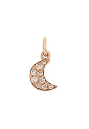 Pendente a luna in oro rosa 9kt Follow Your Dreams con diamanti marroni