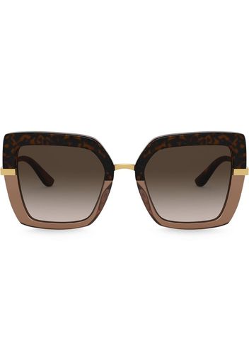 Half Print oversize-frame sunglasses