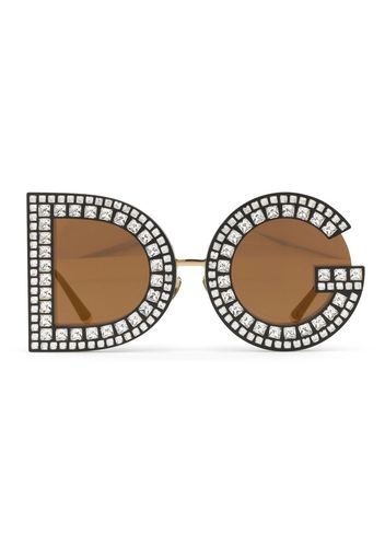 Dolce & Gabbana Eyewear Occhiali da sole tondi DG Glitter - Oro