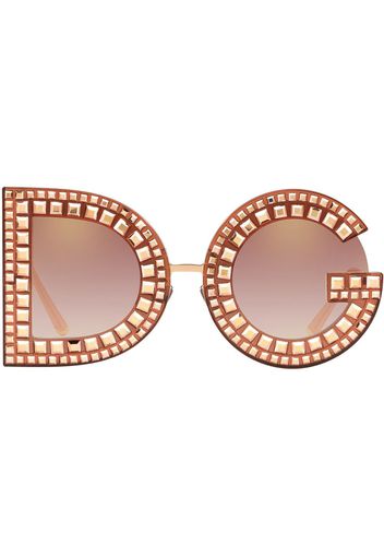 Dolce & Gabbana Eyewear Occhiali da sole tondi DG Glitter - Rosa