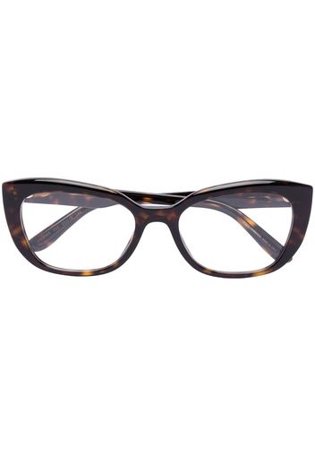 Dolce & Gabbana Eyewear Occhiali cat-eye con placca logo - Marrone