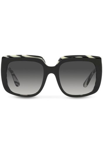 Dolce & Gabbana Eyewear zebra-print detail sunglasses - Nero