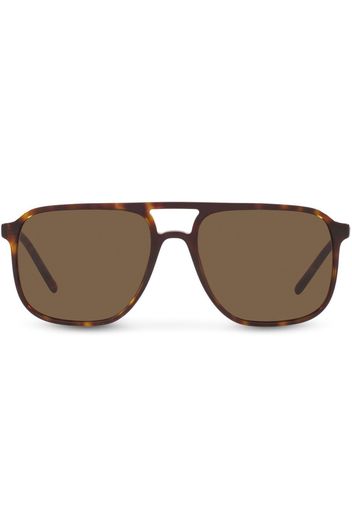 Dolce & Gabbana Eyewear logo-print oversized sunglasses - Marrone