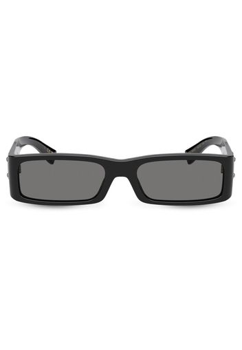 Dolce & Gabbana Eyewear Re-Edition logo-plaque rectangle-frame sunglasses - Nero